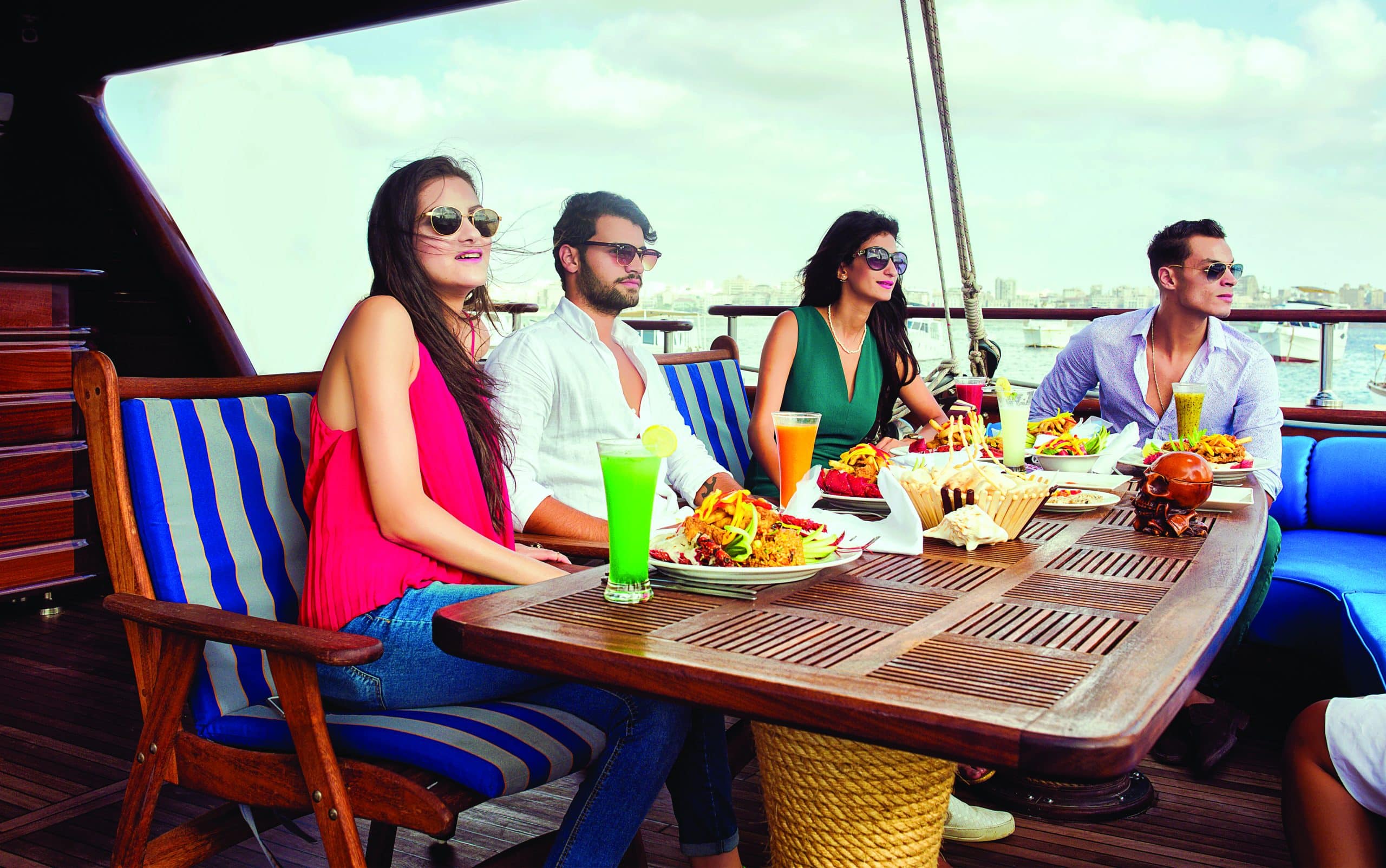 05 Upper sun deck on Pirates boat in Sharm El Sheikh, perfect for relaxing while cruising to Ras Mohammed and White Island.