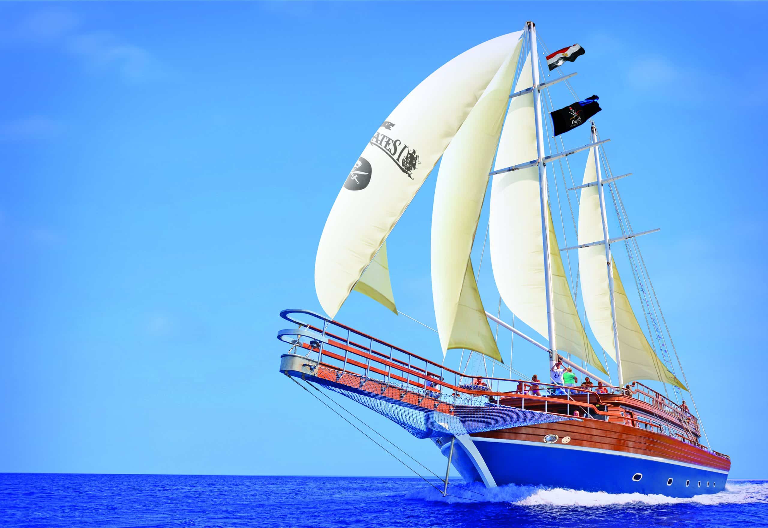 07 Pirate-themed sailing boat in Sharm El Sheikh, offering luxury Red Sea cruises to Ras Mohammed and White Island.